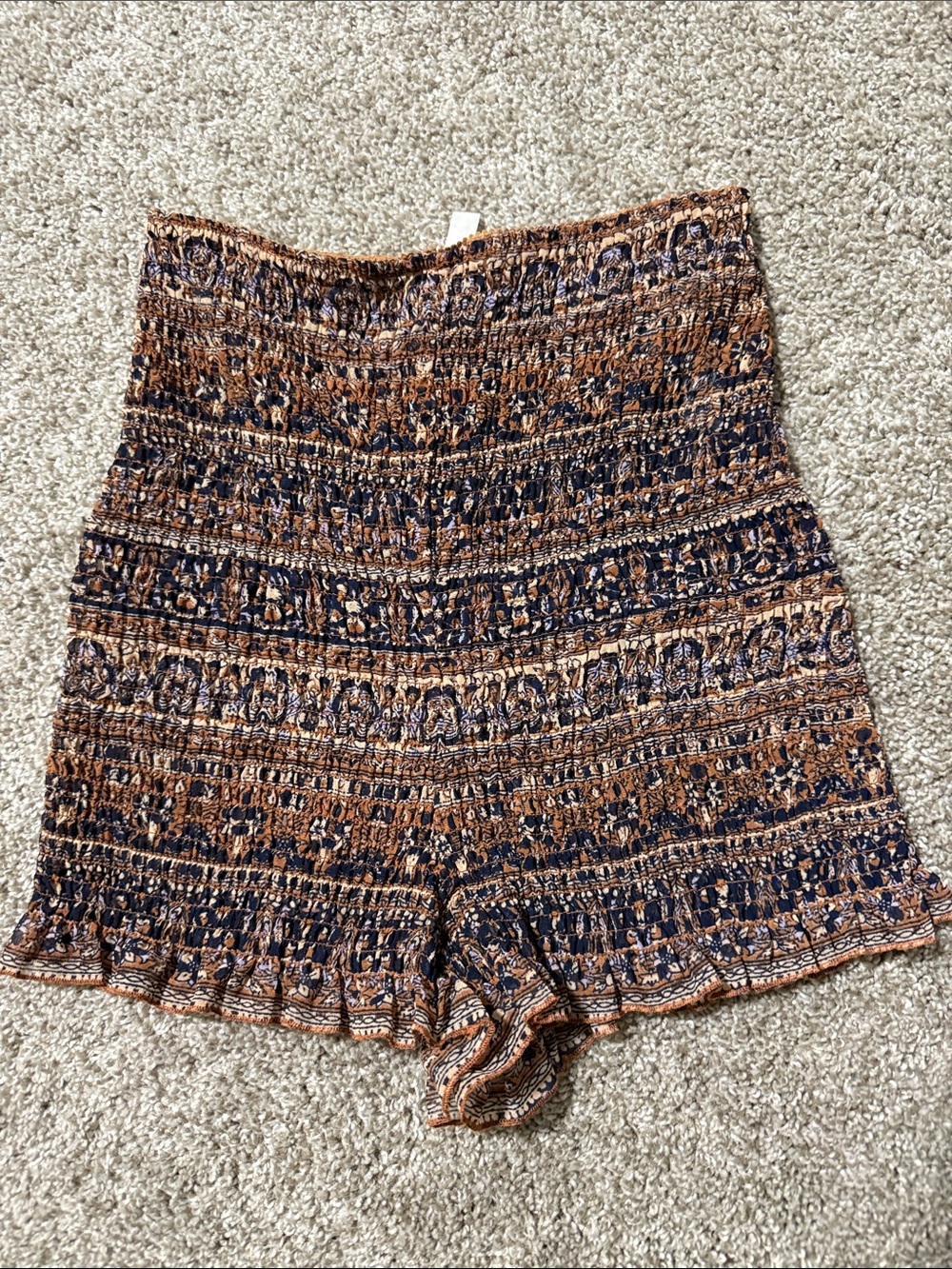 Smocked High-Waist boho Free People Shorts